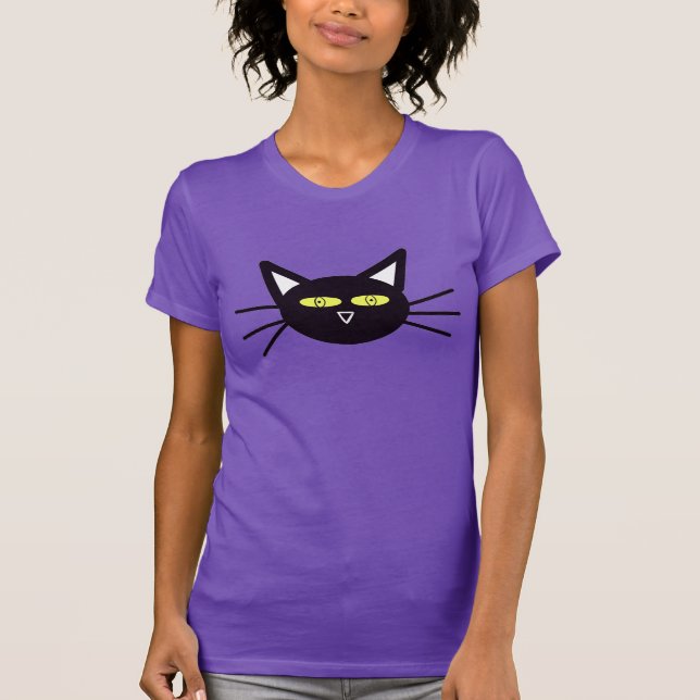 Halloween Black Cat T Shirt (Framsida)
