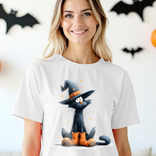 Halloween Black Cat T Shirt