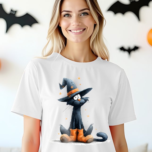 Halloween Black Cat T Shirt (Skapare uppladdad)