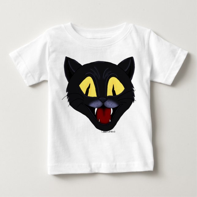 Halloween Black Cat  T Shirt (Framsida)