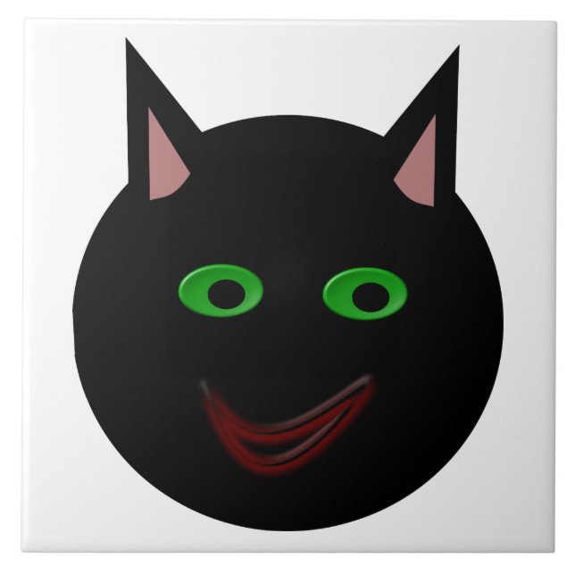 Halloween Black Cat Tile Kakelplatta (Framsidan)