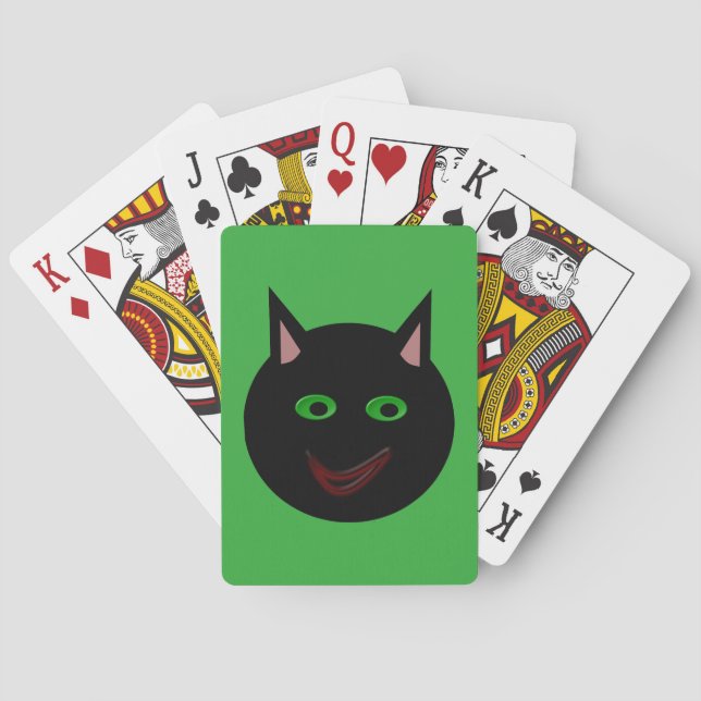 Halloween Black Cat-uppspelningskort Spelkort (Baksidan)