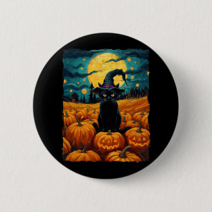 Halloween Black Cat Van Gogh Witch Kawaii Pumpkin Knapp