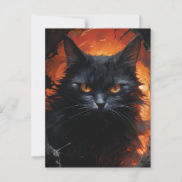 Halloween Black Cat Vykort