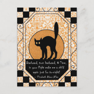 Halloween Black Cat Vykort