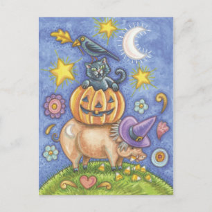 Halloween Black Cat-vykort Vykort
