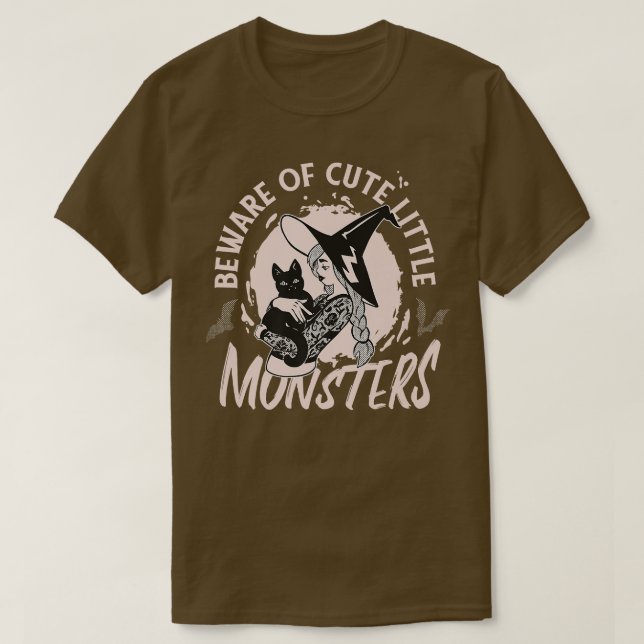 Halloween Black Cat Witch Costume Gift T Shirt (Design framsida)