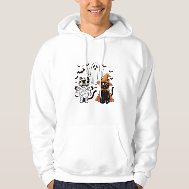 Halloween Black Cats – Cute & Spooky Design Hoodie (Framsida)