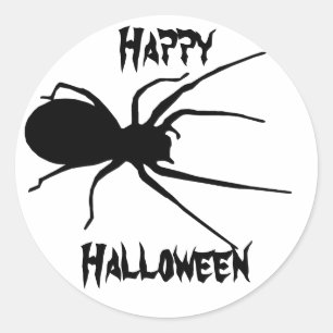 Halloween Black Creepy Spider Stickers Runt Klistermärke