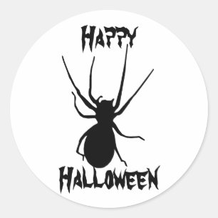 Halloween Black Creepy Spider Stickers Runt Klistermärke