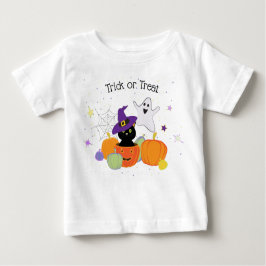 Halloween Black Cute Cat och Pumpkins T Shirt