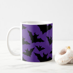 Halloween Black fladdermus lila coola pooky möns Kaffemugg