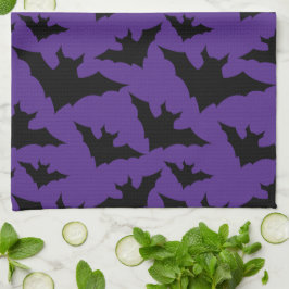 Halloween Black fladdermus lila coola   pooky möns Kökshandduk