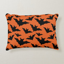 Halloween Black fladdermus orange coola pooky möns Prydnadskudde