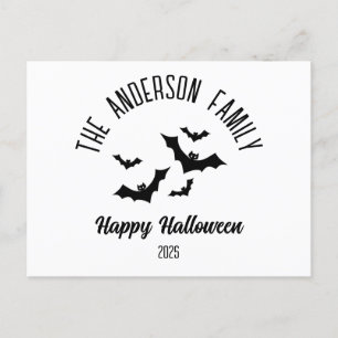 Halloween Black Fladdermus Personlig Namn år Helg Vykort