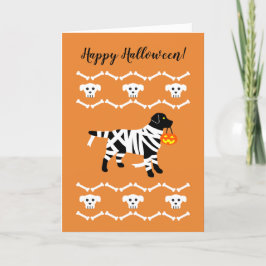 Halloween Black Labrador Mummy Kort
