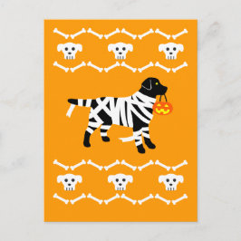 Halloween Black Labrador Mummy-vykort Vykort