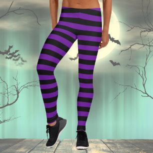Halloween Black & Lila Witch Costume Leggings