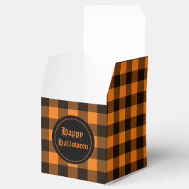 Halloween Black Orange Gingham Check Mönster Presentaskar