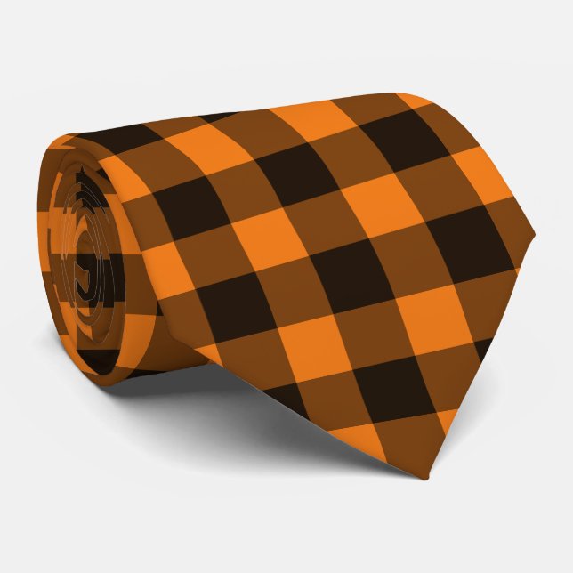 Halloween Black Orange Gingham Check Mönster Slips (Rullad)