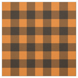 Halloween Black Orange Gingham Check Mönster Tyg