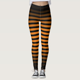 Halloween Black orange lodrät rand ombre Leggings