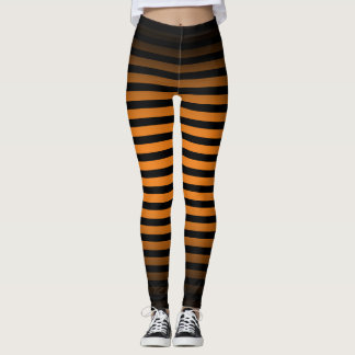 Halloween Black orange lodrät rand ombre Leggings
