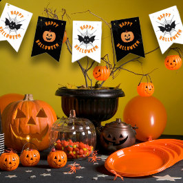 Halloween Black & Orange Party Bunting Flaggor