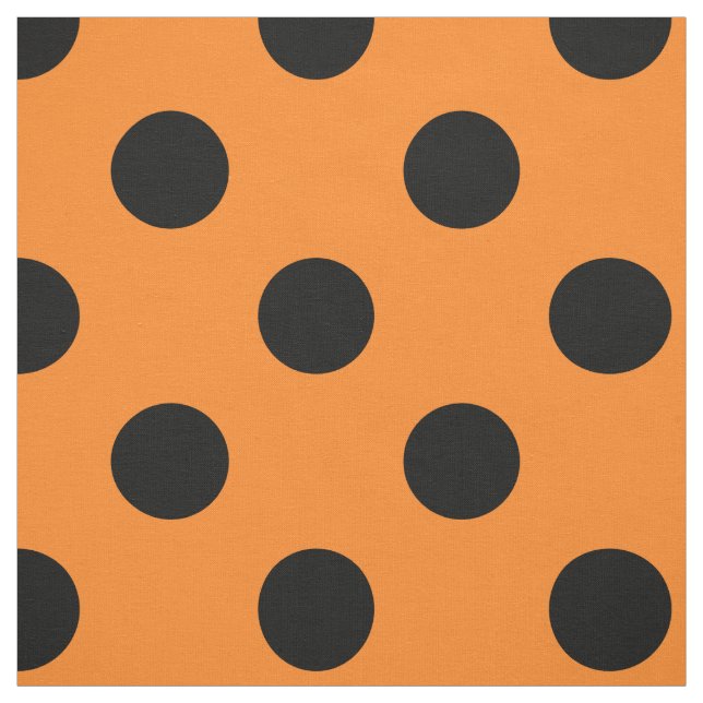 Halloween Black Orange Polka Dot Tyg (Provkarta)