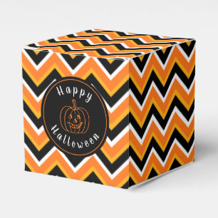 Halloween Black Orange White Zigzags Presentaskar
