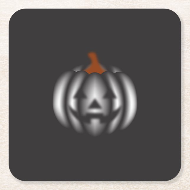 Halloween black pumpkin  underlägg papper kvadrat (Framsidan)