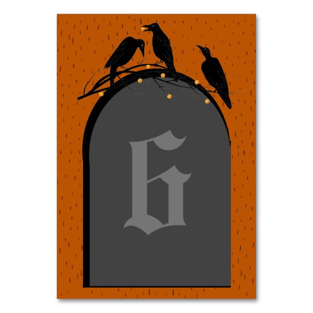 Halloween Black Ravens Spooky Bordsnummer (Framsidan)