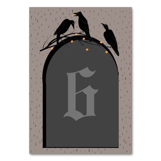 Halloween Black Ravens Spooky Bordsnummer (Framsidan)