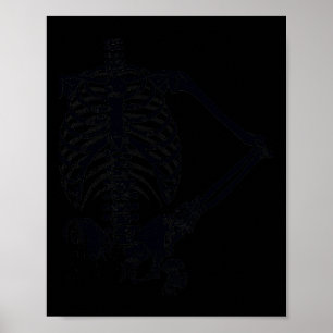 Halloween Black Skeleton Hand på Hip Poster