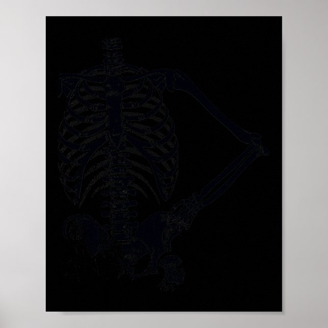 Halloween Black Skeleton Hand på Hip Poster (Framsidan)