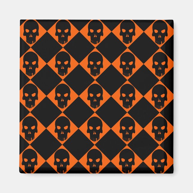 Halloween Black Skull Magnet (Framsidan)