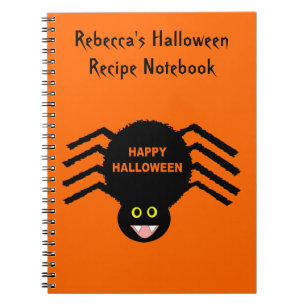 Halloween Black Spider Anpassadet Recept Noteboo Anteckningsbok