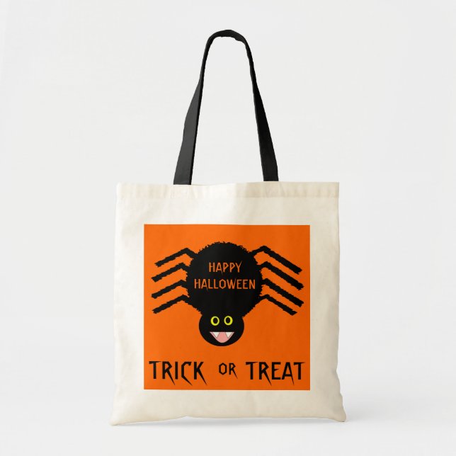 Halloween Black Spider Bus eller godis Bag Tygkasse (Framsidan)