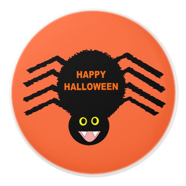 Halloween Black Spider Ceramic Knob Knopp (Framsidan)