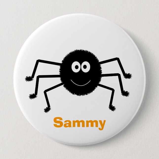 Halloween Black Spider Cute Button Knapp (Framsida)