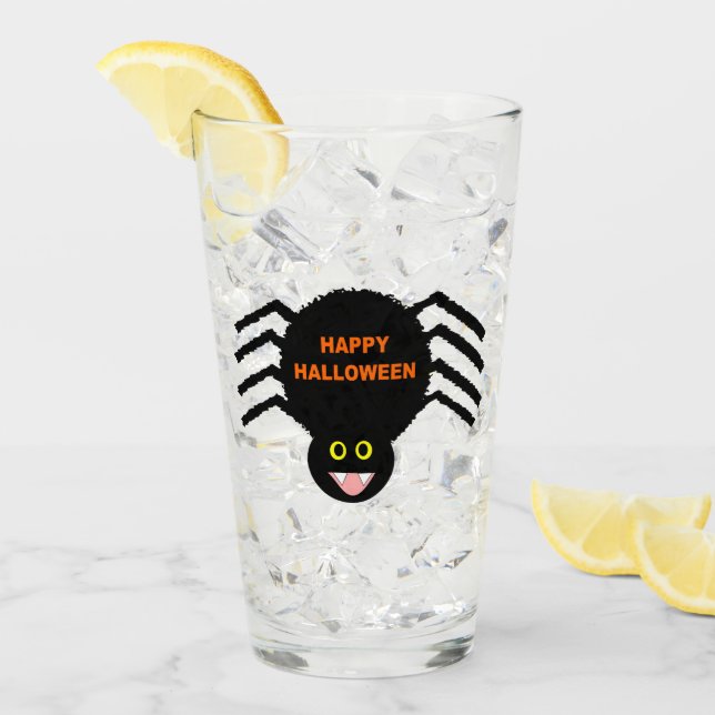 Halloween Black Spider Glaskopp (Framsida Ice)