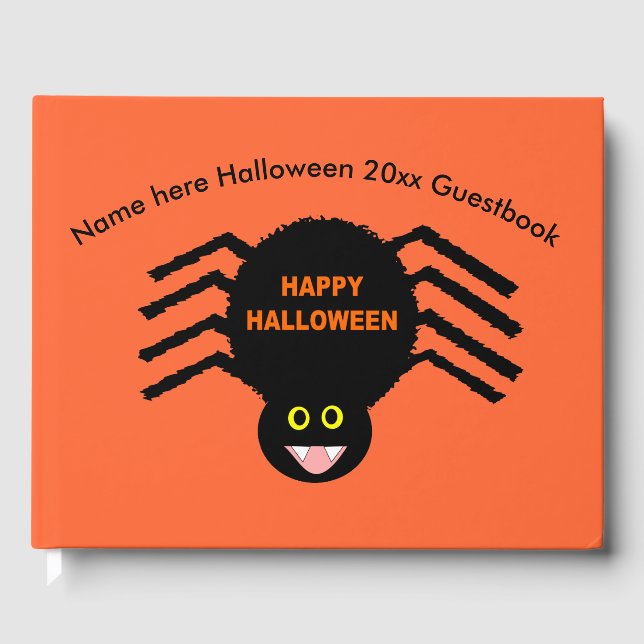 Halloween Black Spider Guestbook Gästböcker (Framsida)