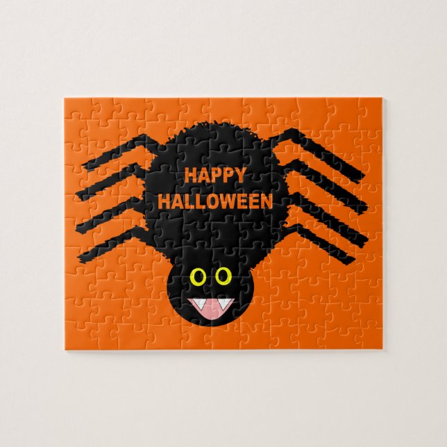Halloween Black Spider Puzzle Pussel (Horisontell)