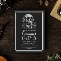 Halloween Black Vintage Skull Costume Party