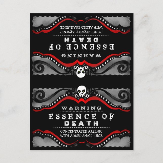 Halloween Black White Food Beverage Tält Card Vykort (Framsida)