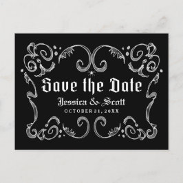 Halloween Black White Gotham Rulla Spara datum Meddelande Vykort