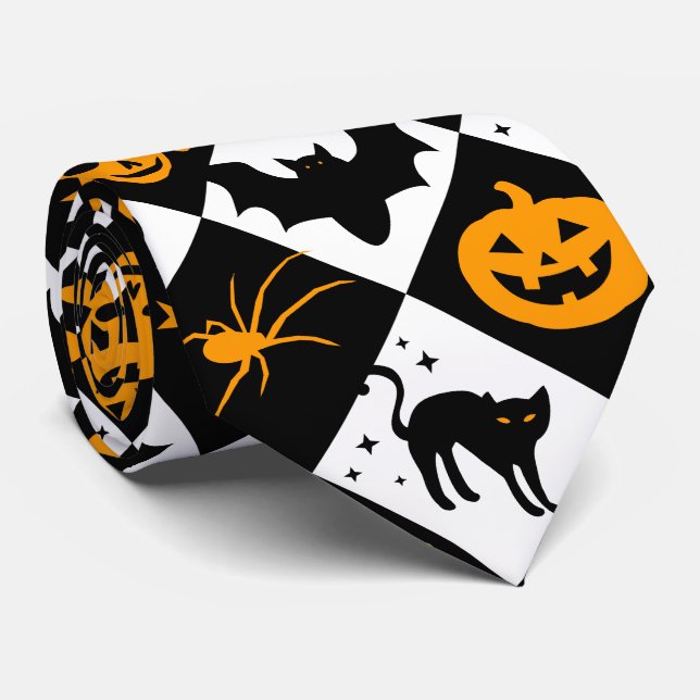 Halloween Black White Orange Harlequin Mönster Slips (Rullad)