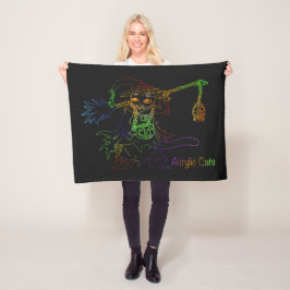 Halloween Black Witch Cat Fleecefilt