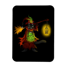 Halloween Black Witch Cat Magnet