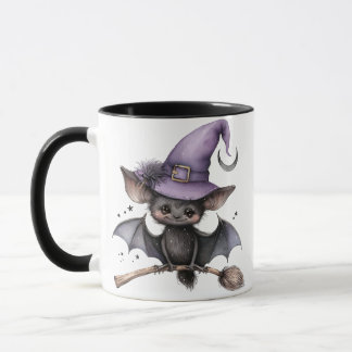 Halloween Black Witch Fladdermus-kaffe Mugg